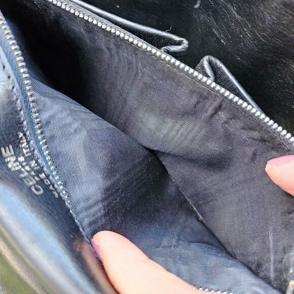 Vintage CELINE Horse Carriage Black Italy Leather Shoulder Bag - Picture 11 of 12